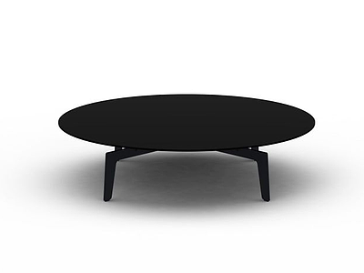简约黑色小圆桌模型3d模型