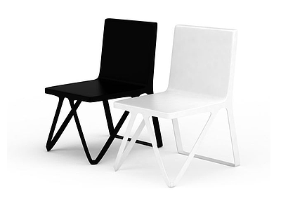 现代简约黑白双色座椅模型3d模型