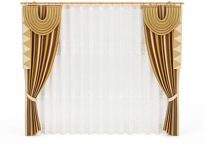 卧室窗帘模型3d模型
