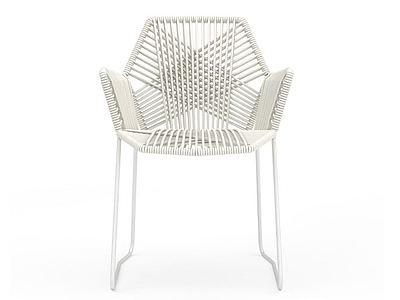时尚白色编织藤椅模型3d模型