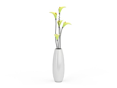 3d白瓷花瓶免费模型