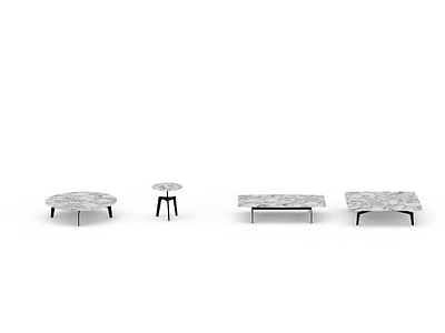 大理石桌椅组合模型3d模型