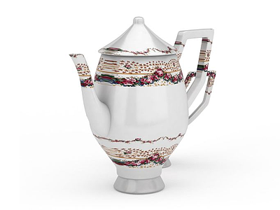 3d瓷器茶壶模型