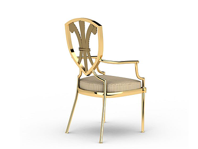 3d金色休闲椅子模型