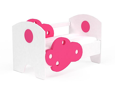 粉色婴儿床模型3d模型