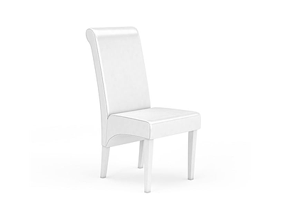 3d现代白色无扶手餐椅免费模型