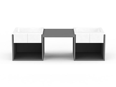 浴室带凹槽的凳子模型3d模型