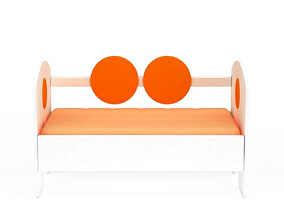 3d橘色儿童床免费模型
