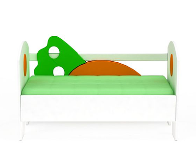 3d绿色儿童床免费模型