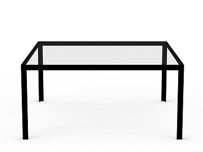 3d现代方形玻璃桌模型