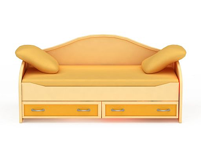 3d橘色长沙发模型