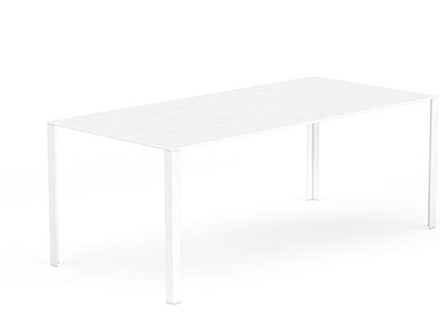 3d白色简约木桌免费模型