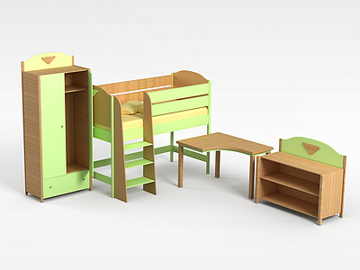 3d儿童家具组合模型
