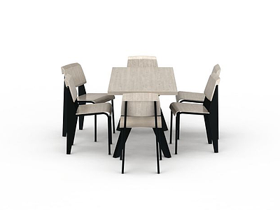 家庭桌椅组合模型3d模型