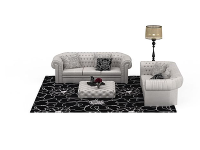 3d现代风格皮艺沙发模型