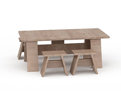 3d实木桌子免费模型