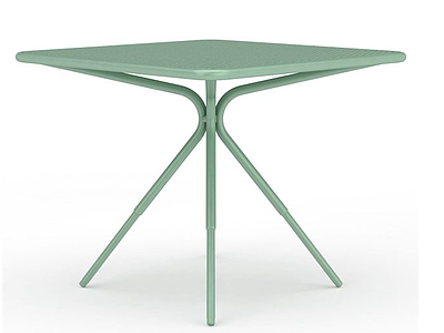 简易绿色金属桌子模型3d模型