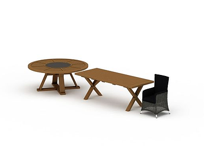 3d公园桌椅组合免费模型