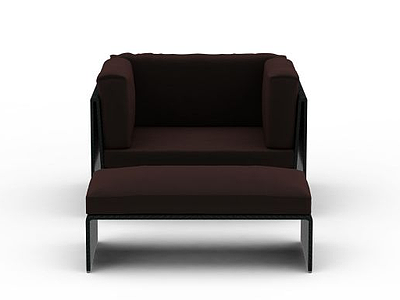 咖啡色沙发椅模型3d模型