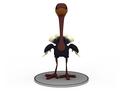 3d卡通鸵鸟模型