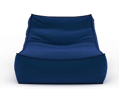 蓝色布艺懒人沙发模型3d模型