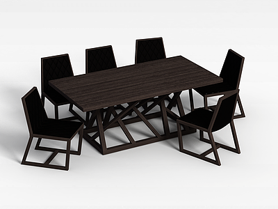 3d休闲桌子组合模型