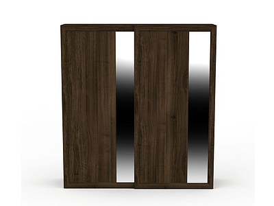 3d简约实木衣柜免费模型