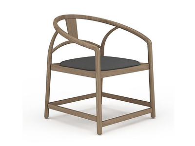 3d实木休闲椅子模型