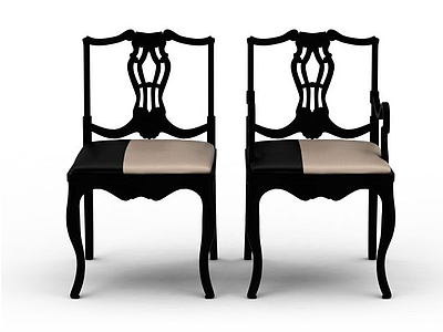 雕花木椅模型3d模型