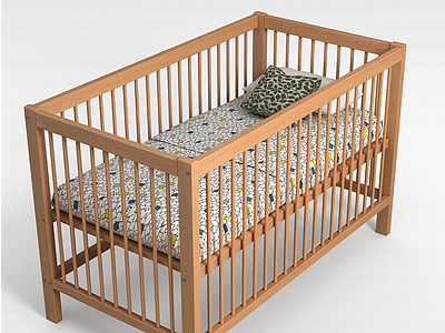 3d木质儿童床模型