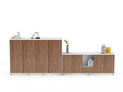 3d办公室实木柜子模型