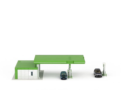 汽车加油站模型3d模型