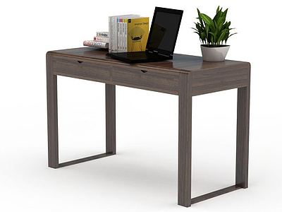 3d木质时尚个性书桌免费模型