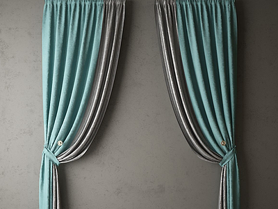 3d装饰窗帘模型