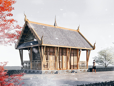 东南亚风格建筑模型3d模型