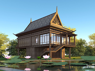 东南亚别墅模型3d模型