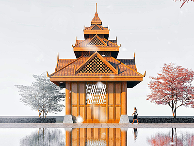 东南亚建筑模型3d模型