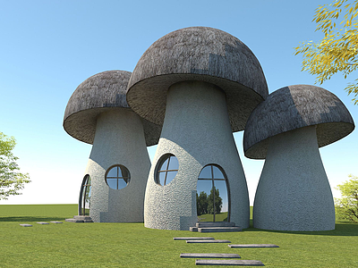 蘑菇房模型3d模型