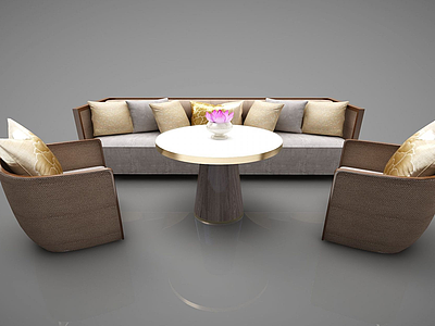 沙发茶几组合3d模型