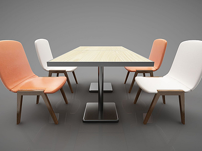 3d现代<font class='myIsRed'>多人餐桌椅</font>模型