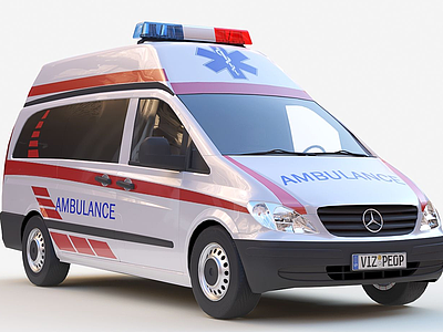 现代急救车救护车模型