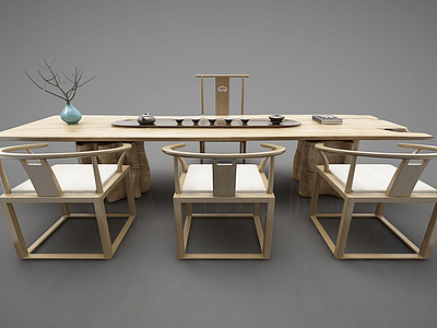 3d中式<font class='myIsRed'>茶</font>桌椅模型