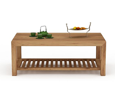 3d客厅实木桌几免费模型
