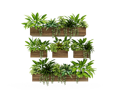 3d现代装饰植物花架模型