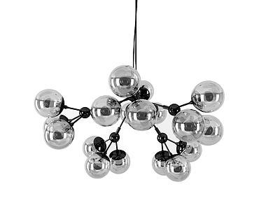 现代金属球吊灯模型3d模型