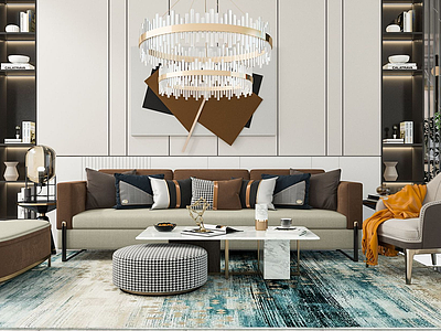 3d家具饰品沙发组合模型