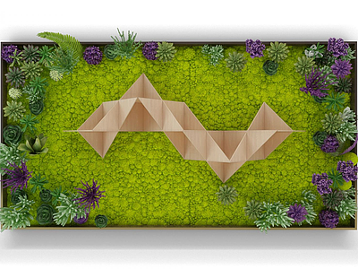 3d现代装饰植物花墙模型