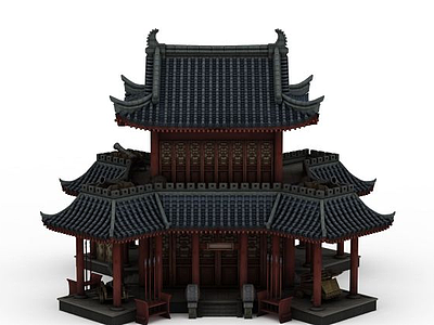 3d中式古典建筑模型