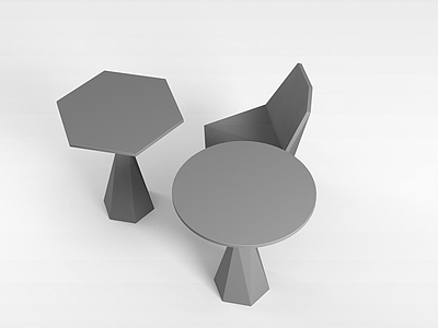 现代风格桌椅组合模型3d模型