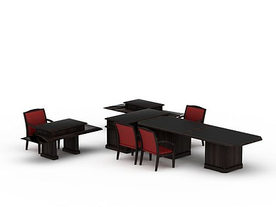 经典办公桌椅模型3d模型